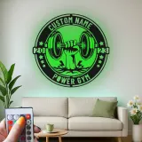 Enseigne LED personnalisée pour salle de sport | Décoration murale en métal personnalisée pour le fitness | Cadeau déco musculation pour salle d’entraînement