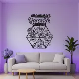 Omas Garten LED-Schild | Personalisiertes Metall-Wandkunst mit Blumenmotiv | Geschenk zum Muttertag
