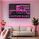 Insegna in metallo LED personalizzata per camion semi, regalo per camionisti, decorazione per garage o man cave 10