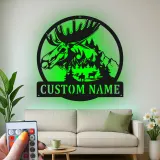 Letrero de metal personalizado con alce y LED | Arte mural personalizado de fauna salvaje | Decoración rústica para cabaña y refugio