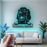 Décoration murale en métal LED personnalisée pour chien, cadeau pour les amoureux des animaux, décoration de salon ou de chambre