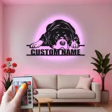 Décoration murale en métal LED personnalisée pour chien, cadeau pour les amoureux des animaux, décoration de salon