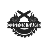 Insegna in metallo personalizzata con luce LED a forma di motosega e lama di sega, regalo unico per falegnami