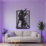 Cartel LED de atleta de obstáculos | Arte mural de metal personalizado | Decoración personalizada con nombre de corredor | Regalo para ella