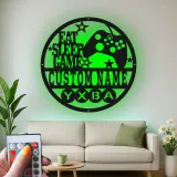 Insegna LED gamer personalizzata | Arte in metallo personalizzata per sala giochi | Decorazione luminosa con controller | Regalo per figlio adolescente