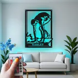 Décoration murale en métal personnalisée Nageur avec Rétroéclairage Cadeau pour Athlètes Décoration de Salle de Sport pour Passionnés de Natation