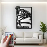 Custom Wrestler Led Light Metal Wall Art Personalized Gift for Athletes Gym or Sports Room Decor