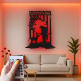 Insegna in metallo personalizzata con luce LED per cacciatori e cani, regalo personalizzato per amanti dell'outdoor, decorazione per man cave