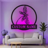 Insegna in Metallo LED a Forma di Libellula Personalizzata Regalo per Amanti della Natura Decorazione per Camera da Letto o Giardino 5
