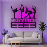 Cartel de metal LED personalizado de patinadora artística - Regalo personalizado para entusiastas del patinaje, decoración de dormitorio o estudio