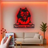 Cartel de metal LED personalizado de perro, regalo para padres de mascotas, decoración para salón para amantes de los perros