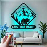 Custom Ski Lift Metal Sign | Personalized Mountain LED Wall Art | Ski Lodge Decor & Gift for Skiers
