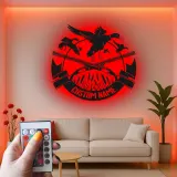 Personalisierte LED-Metall-Wandkunst mit Entenjagd-Motiv – Geschenk für Jäger, Männerhöhle oder Hüttendeko