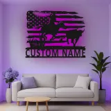 Cartel de metal personalizado con luz LED de vaquero rodeo, regalo western para él, decoración rústica de rancho