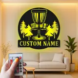 Insegna in metallo LED personalizzata per cestino da disc golf - Regalo per giocatori di disc golf e decorazione per sala giochi 1