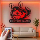 Décoration murale en métal LED personnalisée pour amoureux des chinchillas