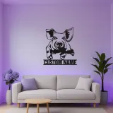 Cartel de cerdo personalizado | Arte mural de metal LED | Decoración de granja moderna | Regalo para amantes de cerdos para guardería y cocina