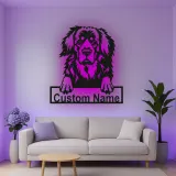 Custom Bernese Mountain Dog Led Light Metal Wall Art Personalized Dog Lover Gift Living Room Pet Decor