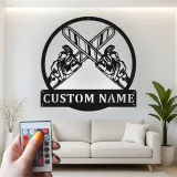 Personalisierte LED-Metall-Wandkunst mit Kettensäge – Geschenk für Holzfäller, Garage oder Werkstatt