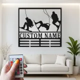 Décoration murale en métal personnalisée Aventure de ski avec rétroéclairage LED Cadeau personnalisé pour les passionnés de ski Décor de salle de jeux