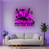 Insegna in metallo LED personalizzata per strumenti musicali - Regalo personalizzato per amanti della musica, decorazione per studio o soggiorno