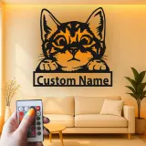 Décoration murale en métal personnalisée avec lumière LED pour les amoureux des animaux