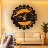 Personalized Car LED Sign | Custom Metal Wall Art for Garage | Sports Car Enthusiast Gift | Man Cave Decor