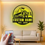 Personalisierte LED-Metall-Wandkunst mit Muldenkipper – Geschenk für Lkw-Fans, Garage oder Männerhöhle 1