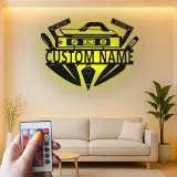 Custom Carpenter Tools Led Light Metal Wall Art Personalized Gift for Woodworkers Workshop Decor 1