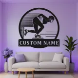 Personalisierte LED-Schild für Eisschnellläufer | Individuelle Metall-Wandkunst für Eiskunstläufer | Geschenk für Sportlerzimmer