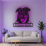 Insegna in metallo LED personalizzata per cani - Regalo per amanti dei cani, decorazione per soggiorno o ingresso