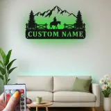 Insegna LED personalizzata per ranch | Arte murale in metallo western | Decorazione per cabin personalizzata | Regalo per cowboy