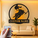 Custom Snowmobile Metal Sign | Personalized LED Wall Art for Rider | Extreme Sports Garage Decor & Man Cave Gift