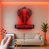 Cartel de metal LED de árbol de elefante personalizado, regalo de vida salvaje, decoración de sala de estar naturaleza
