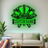 Custom Carpenter Tools Led Light Metal Wall Art Personalized Gift for Woodworkers Workshop Decor 3