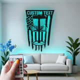 Custom Disc Golf Basket Led Light Metal Wall Art Gift for Disc Golf Enthusiast Game Room Decor