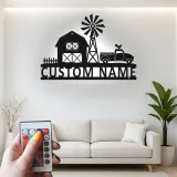 Personalisiertes LED-Metall-Wandbild Farmhouse-Truck – rustikales Geschenk für Zuhause, Country-Wohnzimmerdeko