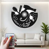 Enseigne de salon personnalisée | Art mural LED en métal sur mesure pour coiffeur | Décoration d’institut de beauté | Cadeau pour coiffeur