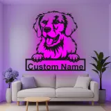 Custom Golden Retriever Led Light Metal Wall Art Personalized Dog Lover Gift Living Room Pet Decor 1