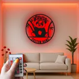 Panneau en métal pour bébé panda personnalisé | Décor de nursery LED personnalisé | Panneau avec couronne florale | Cadeau mignon pour chambre d'enfant