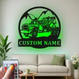 Personalisierte Abschleppwagen LED-Leuchtschilder | Individuelle Metall-Wandkunst für die Garage | Retro Mechaniker Geschenk | Vintage Garage Dekor