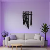 Arte murale in metallo LED Lineman personalizzata | Insegna con bandiera americana per elettricista | Decorazione patriottica per casa e ufficio