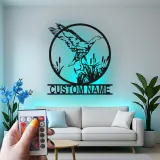 Décoration murale en métal personnalisée Oiseau en Vol avec rétroéclairage LED Cadeau pour amoureux de la nature Décor de chambre ou de salon
