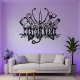 Personalized Nurse Gift | Custom Name LED Metal Sign for Clinic Decor | Floral Medical Wall Art | Nurse Graduation Gift