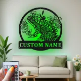 Panneau LED personnalisé de Grenouille | Décoration murale en métal personnalisée | Cadeau pour amoureux de la nature pour le jardin et le patio | Décor amphibien fantaisiste