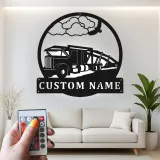 Custom Tow Truck Led Light Metal Wall Art Personalized Gift for Truck Enthusiasts Garage or Man Cave Decor