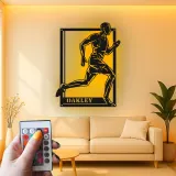 Cartel de metal personalizado para corredor | Decoración mural retroiluminada con LED para gimnasio y hogar | Regalo de maratón para atleta | Decoración deportiva moderna