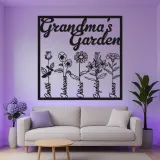 Personalisiertes Omas Garten Schild | Individuelle Metall-Wandkunst mit LED-Lichtern | Familienname-Dekoration | Geschenk für Oma