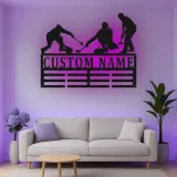 Personalisierte LED-Metall-Wandkunst für Curling-Teams – Sportgeschenk für Athleten, Deko fürs Spielzimmer
