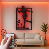 Custom Bowling Player Led Light Metal Wall Art Personalized Gift for Bowlers Game Room Sports Decor
